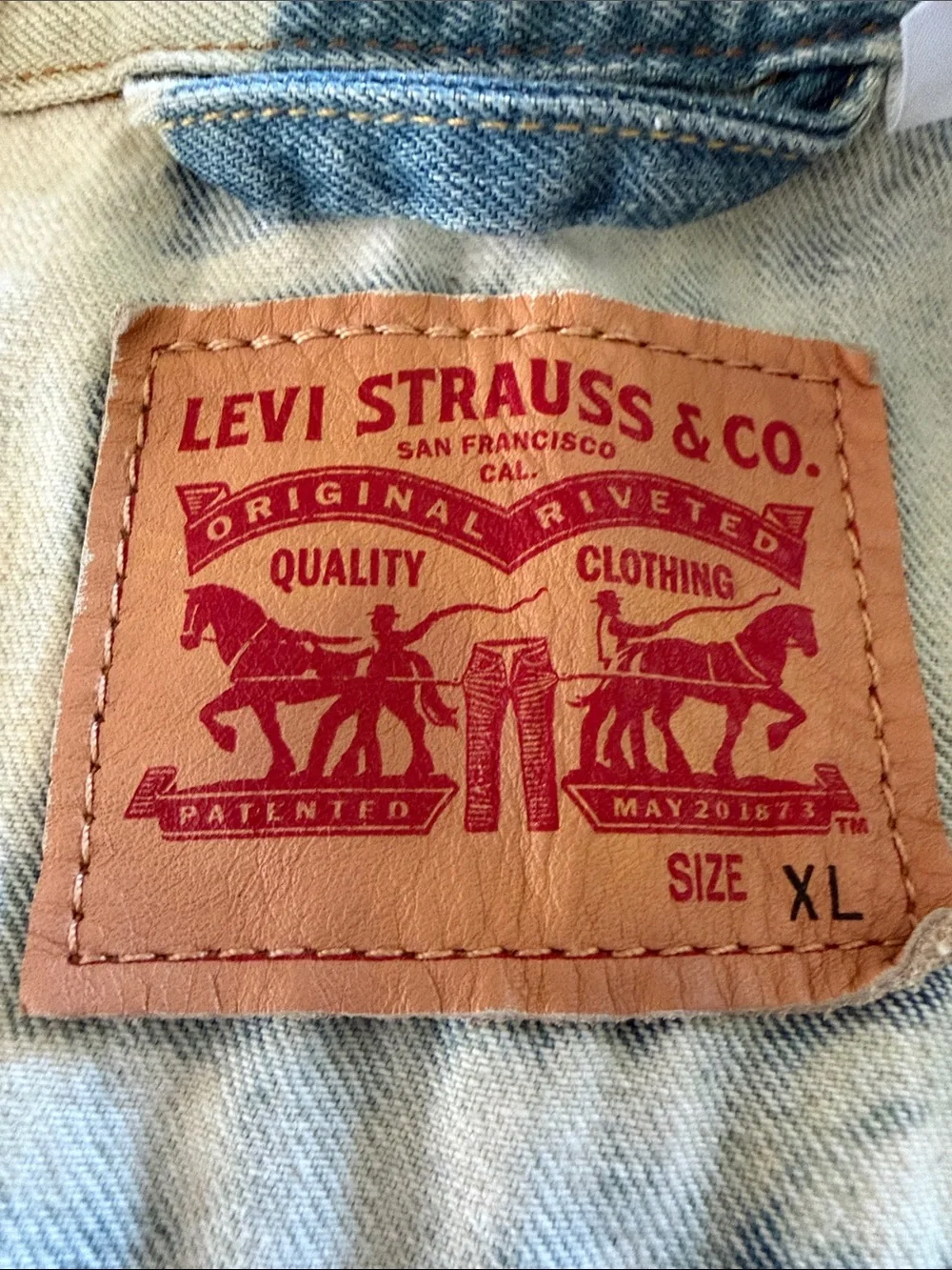 Levi's Vintage Men’s Type III Trucker Jacket in Tie-Dye/Acid Wash Finish, XL